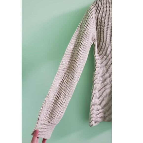 NWT! BP. by Nordstrom Sweater Sand Braided Knit V-Neck Pullover Beige XXS - Picture 4 of 10